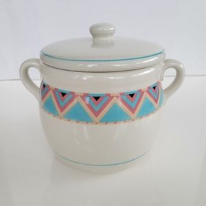 Sango Stoneware Zuni Cookie Jar With Lid